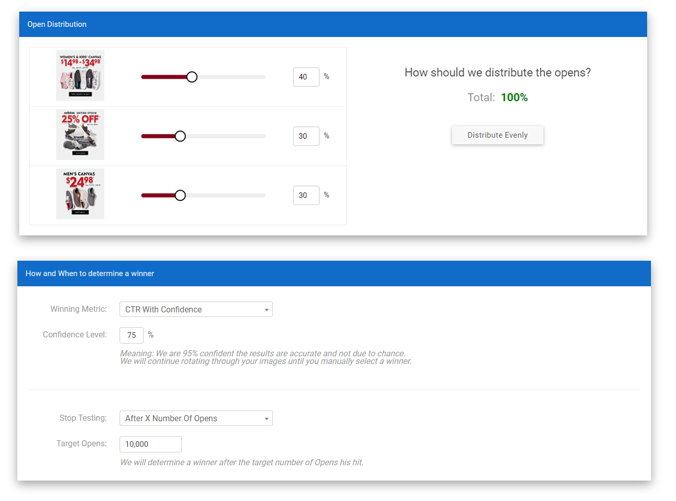 A/B Split Test Example